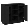 Komoda LED Czarny Dąb 90 x 32 x 75 cm Materiał drewnopochodny