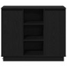 Komoda LED Czarny Dąb 90 x 32 x 75 cm Materiał drewnopochodny