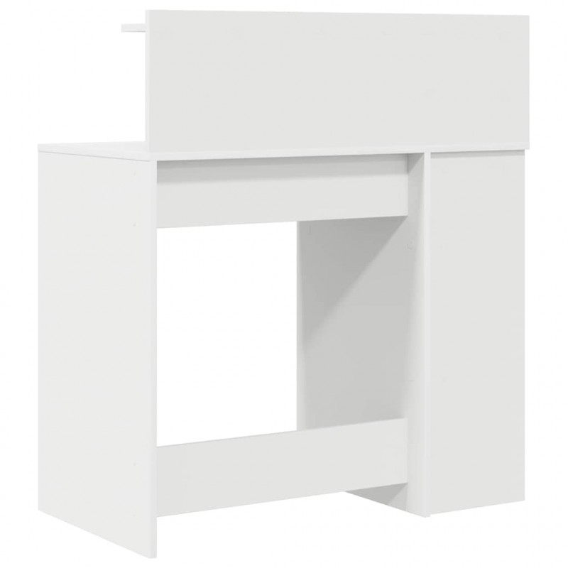 Biurko z półką Biały 90 x 48 x 101,5 cm Materiał drewnopochodny