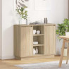 Komoda LED Dąb Sonoma 90 x 32 x 75 cm Materiał drewnopochodny