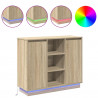 Komoda LED Dąb Sonoma 90 x 32 x 75 cm Materiał drewnopochodny
