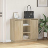 Komoda LED Dąb Sonoma 90 x 32 x 75 cm Materiał drewnopochodny