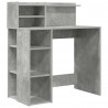 Biurko z półką Betonowy szary 90 x 48 x 101,5 cm