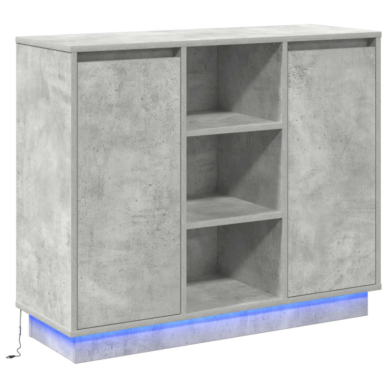 Komoda LED Ze LED Lights Betonowy szary 90 x 32 x 75 cm