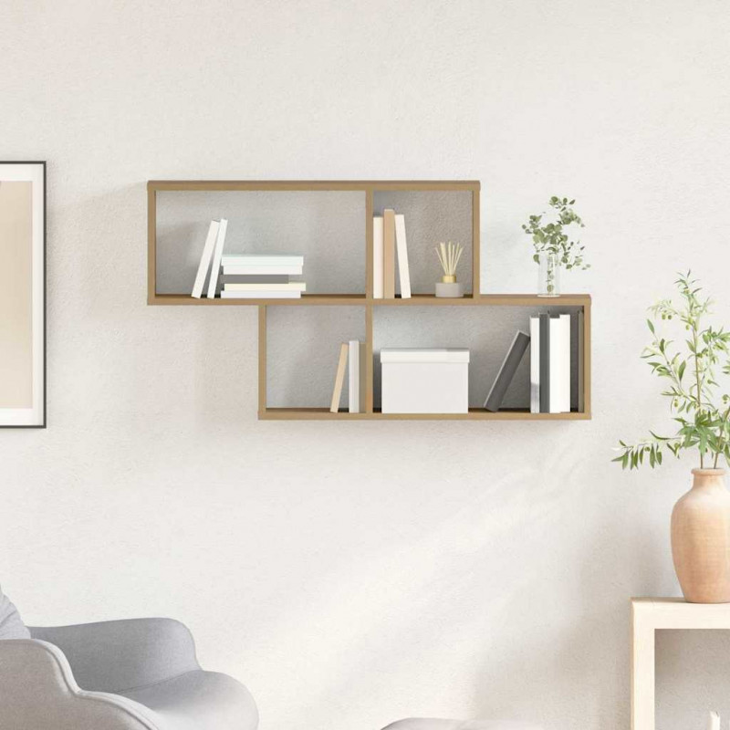 Półka ścienna z półką Brązowy Materiał drewnopochodny