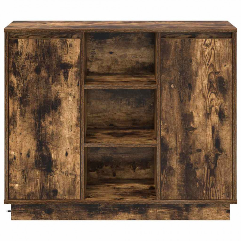 Komoda LED Dąb wędzony 90 x 32 x 75 cm Materiał drewnopochodny