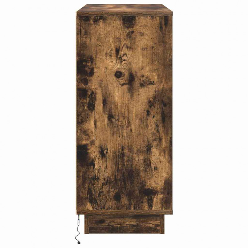 Komoda LED Dąb wędzony 90 x 32 x 75 cm Materiał drewnopochodny