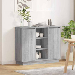 Komoda LED Szary Sonoma 90 x 32 x 75 cm Materiał drewnopochodny