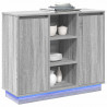Komoda LED Szary Sonoma 90 x 32 x 75 cm Materiał drewnopochodny