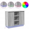 Komoda LED Szary Sonoma 90 x 32 x 75 cm Materiał drewnopochodny