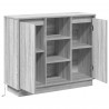 Komoda LED Szary Sonoma 90 x 32 x 75 cm Materiał drewnopochodny