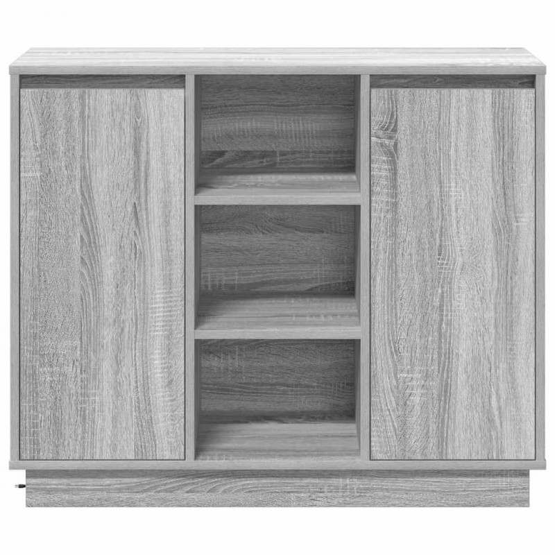 Komoda LED Szary Sonoma 90 x 32 x 75 cm Materiał drewnopochodny