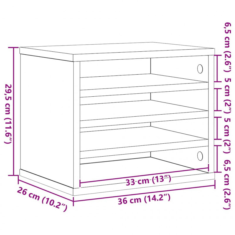 Organizator biurka Czarny Dąb 36 x 26 x 29,5 cm