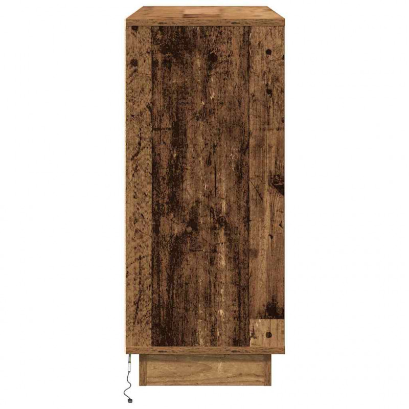 Komoda LED Stare drewno 90 x 32 x 75 cm Materiał drewnopochodny