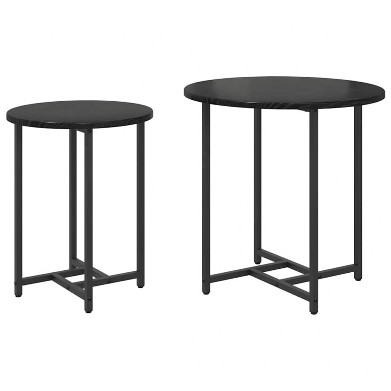 Zestaw stolików bocznych 2 pcs Czarny Dąb