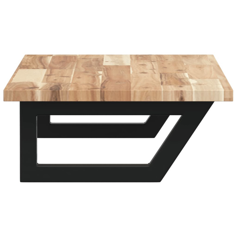 Półka ścienna pod umywalkę, stal i lite drewno akacjowe