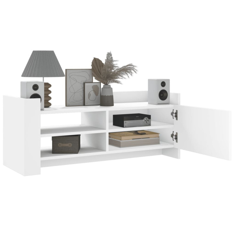 Szafka pod TV, biała, 100x35x40 cm, materiał drewnopochodny