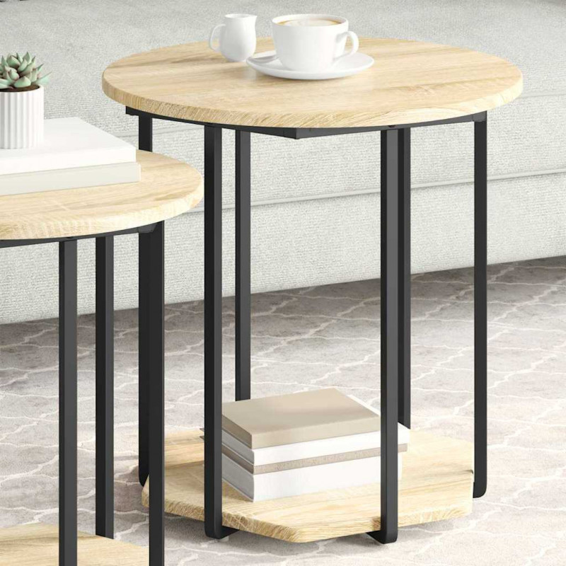 Zestaw stolików bocznych z półką 2 pcs Brązowy
