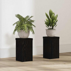 Stojak na rośliny 2 pcs Czarny Dąb 10 x 10 x 18 cm