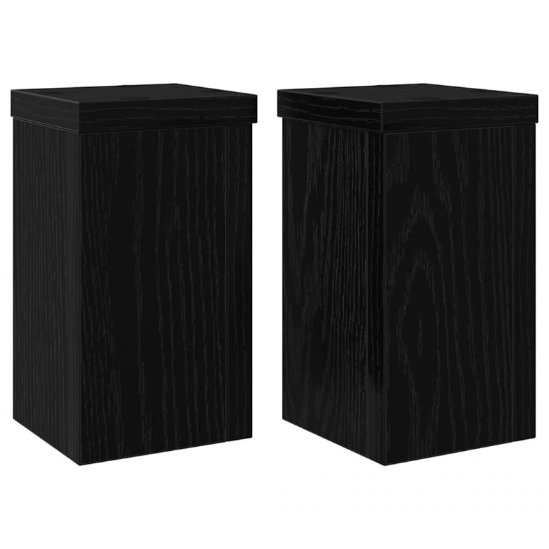 Stojak na rośliny 2 pcs Czarny Dąb 10 x 10 x 18 cm