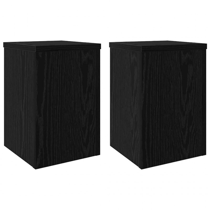 Stojak na rośliny 2 pcs Czarny Dąb 20 x 20 x 30 cm