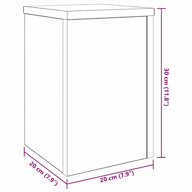 Stojak na rośliny 2 pcs Czarny Dąb 20 x 20 x 30 cm