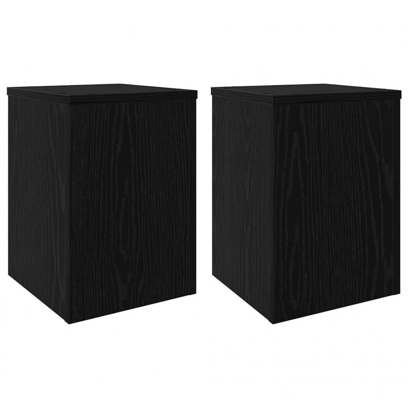 Stojak na rośliny 2 pcs Czarny Dąb 25 x 25 x 35 cm