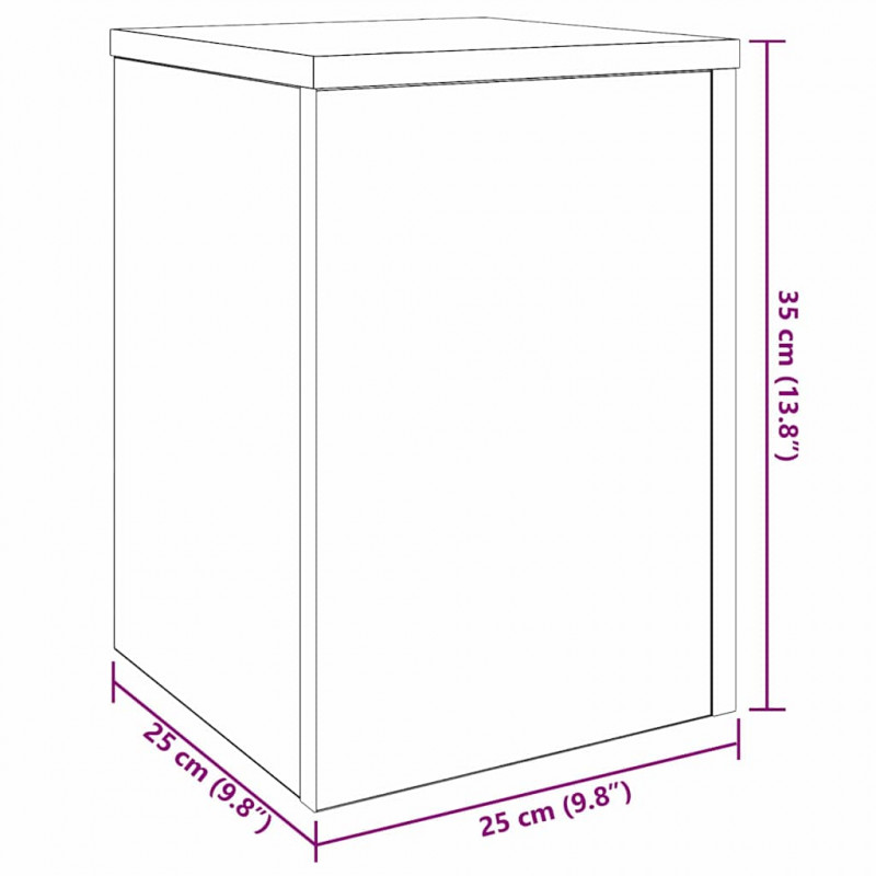 Stojak na rośliny 2 pcs Czarny Dąb 25 x 25 x 35 cm