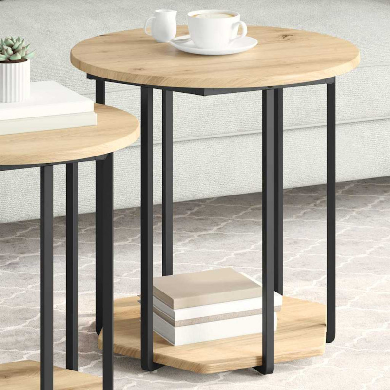 Zestaw stolików bocznych z półką 2 pcs Brązowy