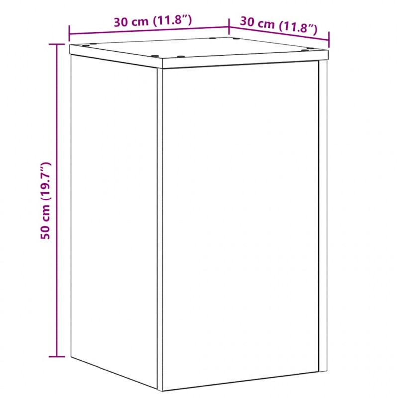 Stojak na rośliny 2 pcs Czarny Dąb 30 x 30 x 50 cm