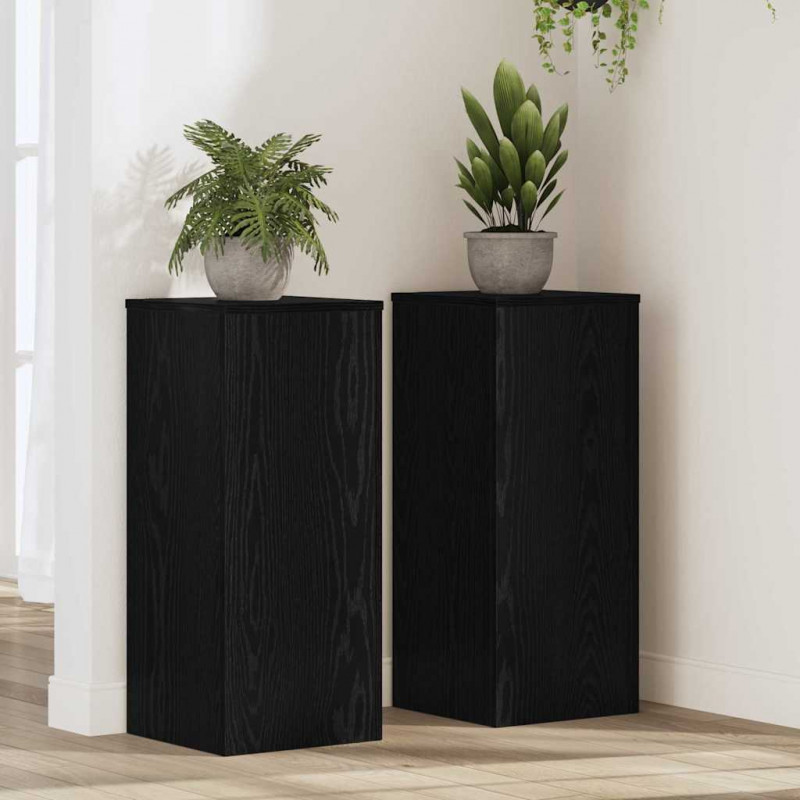 Stojak na rośliny 2 pcs Czarny Dąb 30 x 30 x 70 cm