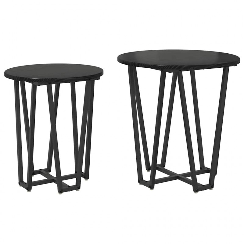 Zestaw stolików bocznych 2 pcs Czarny Dąb