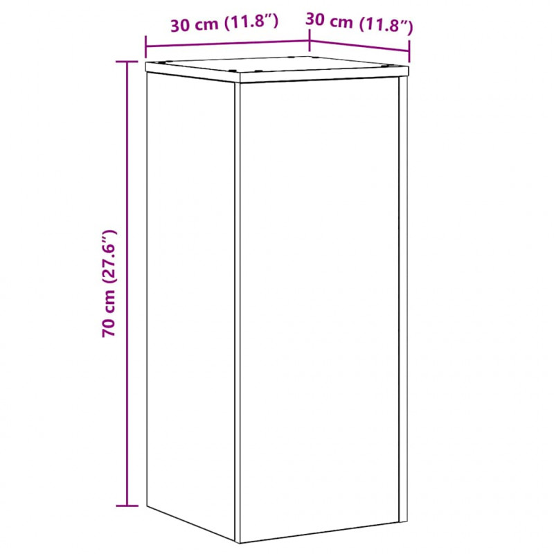 Stojak na rośliny 2 pcs Czarny Dąb 30 x 30 x 70 cm
