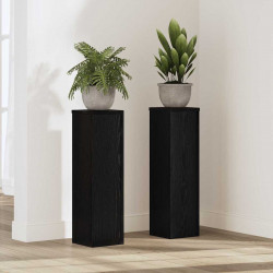 Stojak na rośliny 2 pcs Czarny Dąb 17 x 17 x 60 cm