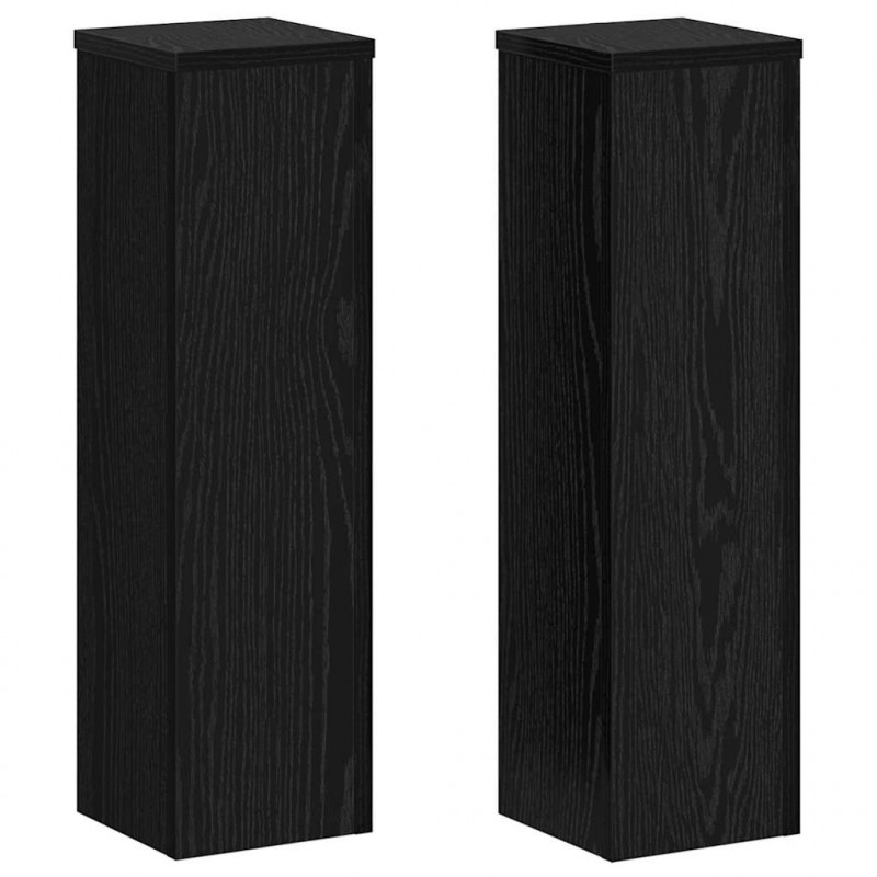 Stojak na rośliny 2 pcs Czarny Dąb 17 x 17 x 60 cm