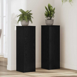 Stojak na rośliny 2 pcs Czarny Dąb 25 x 25 x 80 cm