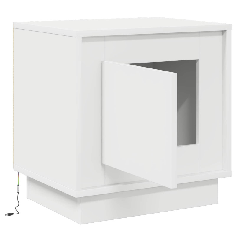 Szafka Nocna Biały 44 x 34,5 x 45 cm Materiał drewnopochodny