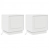 Szafka Nocna Ze LED Lights 2 pcs Biały 44 x 34,5 x 45 cm