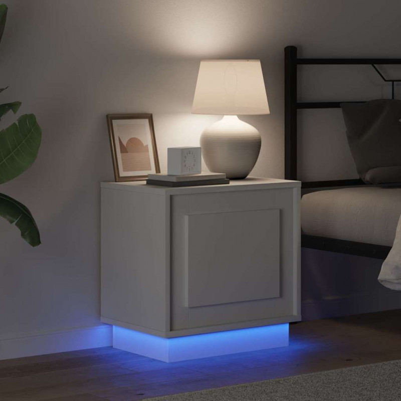 Szafka Nocna Ze LED Lights 2 pcs Biały 44 x 34,5 x 45 cm