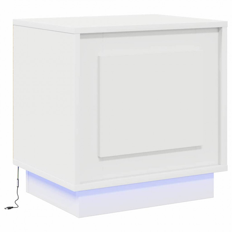 Szafka Nocna Ze LED Lights 2 pcs Biały 44 x 34,5 x 45 cm