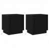 Szafka Nocna Ze LED Lights 2 pcs Czarny 44 x 34,5 x 45 cm