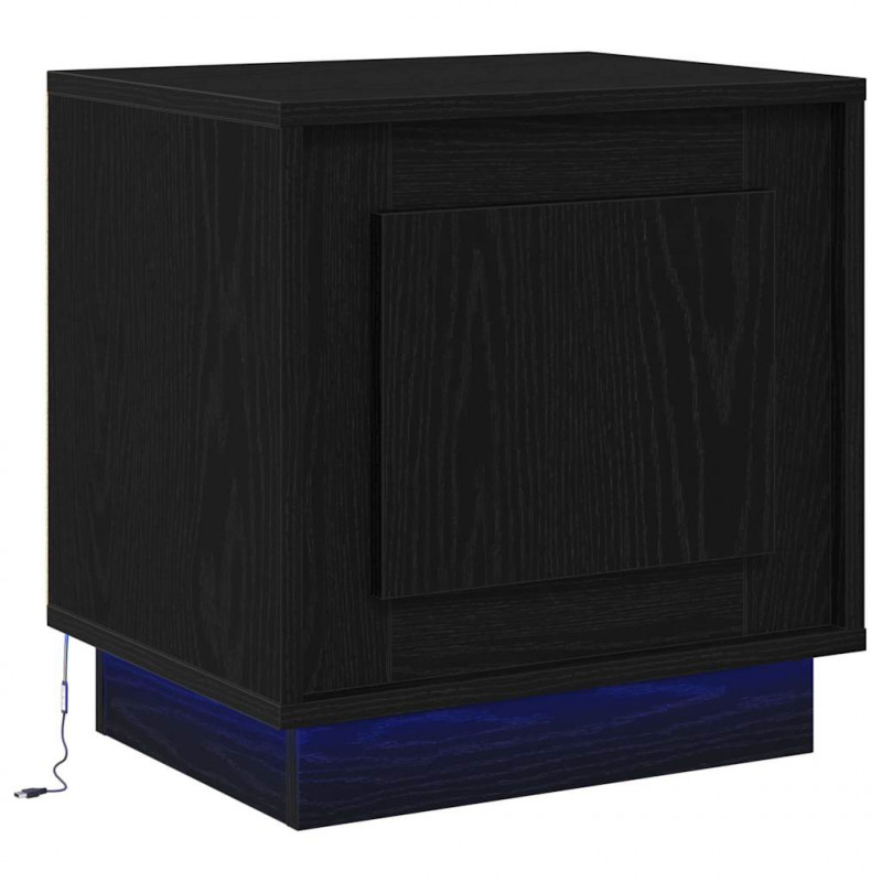 Szafka Nocna Ze LED Lights 2 pcs Czarny 44 x 34,5 x 45 cm