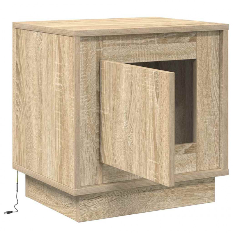 Szafka Nocna Ze LED Lights Dąb Sonoma 44 x 34,5 x 45 cm