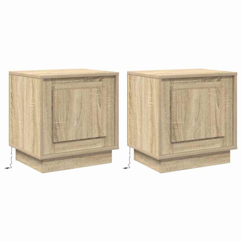 Szafka Nocna Ze LED Lights 2 pcs Dąb Sonoma 44 x 34,5 x 45 cm