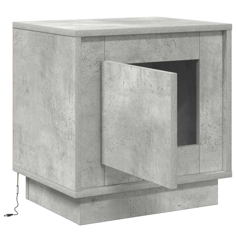 Szafka Nocna Ze LED Lights Betonowy szary 44 x 34,5 x 45 cm