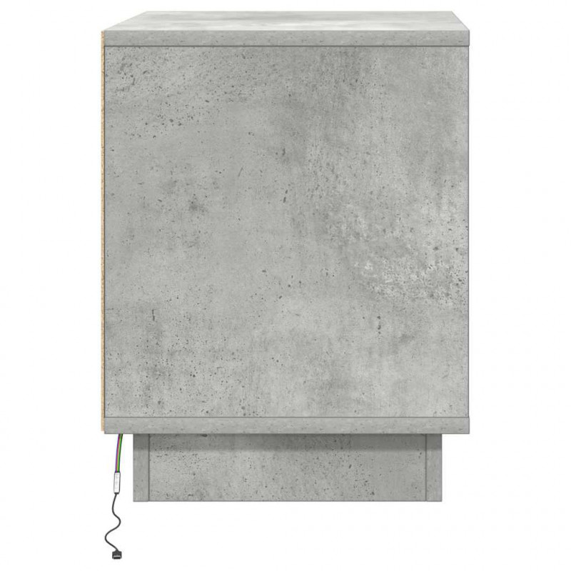 Szafka Nocna Ze LED Lights Betonowy szary 44 x 34,5 x 45 cm