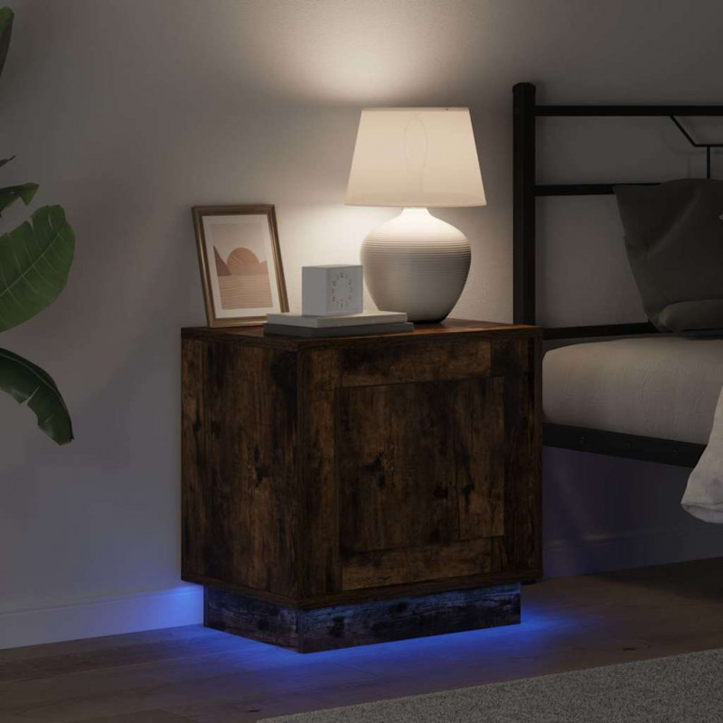Szafka Nocna Ze LED Lights 2 pcs Dąb wędzony 44 x 34,5 x 45 cm