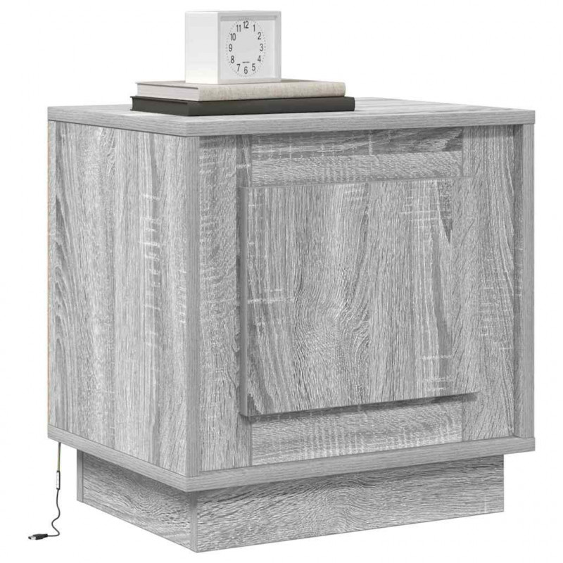 Szafka Nocna Szary 44 x 34,5 x 45 cm Materiał drewnopochodny