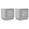 Szafka Nocna Ze LED Lights 2 pcs Szary 44 x 34,5 x 45 cm