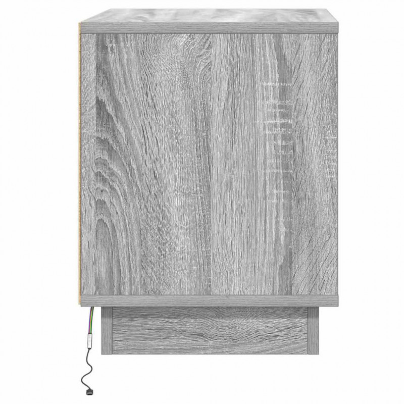 Szafka Nocna Ze LED Lights 2 pcs Szary 44 x 34,5 x 45 cm
